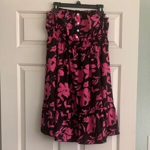 Floral Pink and Black Women's Tube top Dress🌺